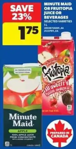 Real Canadian Superstore Minute Maid apple juice offer