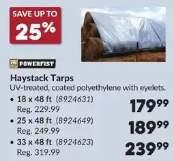 Princess Auto Powerfist haystack tarps offer