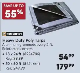 Princess Auto Powerfist heavy duty poly tarps offer
