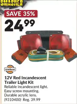 Princess Auto Uni-Bond 12V Red Incandescent Trailer Light Kit offer
