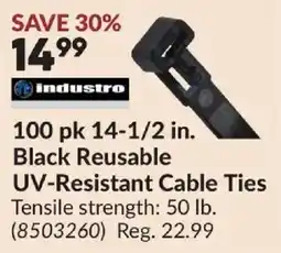 Princess Auto Industro Black Reusable UV-Resistant Cable Ties offer
