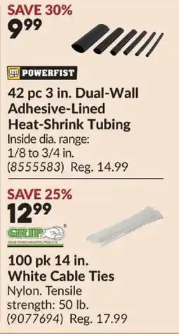Princess Auto Powerfist 42 pc 3 in. Dual-Wall Adhesive-Lined Heat-Shrink Tubing offer