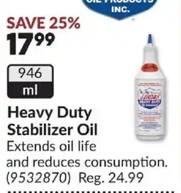 Princess Auto Lucas heavy duty stabilizer oil offer