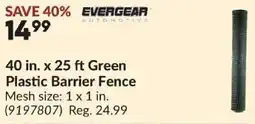 Princess Auto Evergear automotive 40 in. x 25 ft green plastic barrier fence offer
