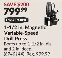 Princess Auto Pro Point 1-1/2 in. Magnetic Variable-Speed Drill Press offer