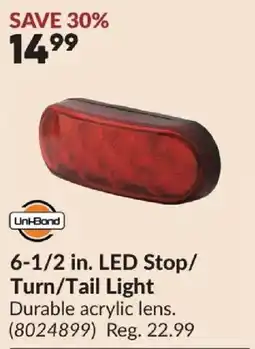 Princess Auto Unibond 6-1/2 in. LED Stop/Turn/Tail Light offer