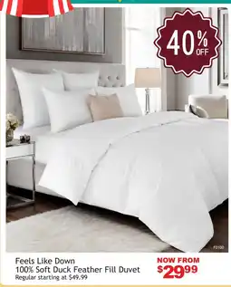 Beddington's Feels Like Down 100% Soft Duck Feather Fill Duvet offer