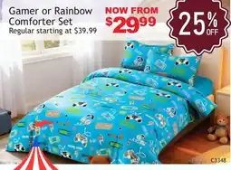 Beddington's Gamer or Rainbow Comforter Set offer