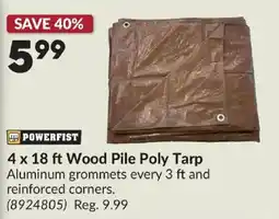 Princess Auto Powerfist 4 x 18 ft Wood Pile Poly Tarp offer