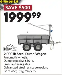Princess Auto Bozeman 2,000 lb Steel Dump Wagon offer