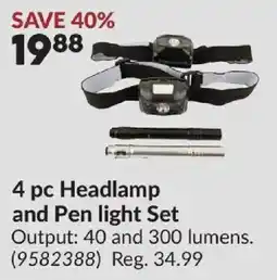 Princess Auto 4 pc Headlamp and Pen light Set offer