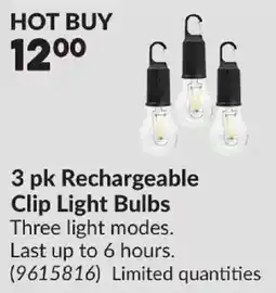 Princess Auto Rechargeable Clip Light Bulbs offer