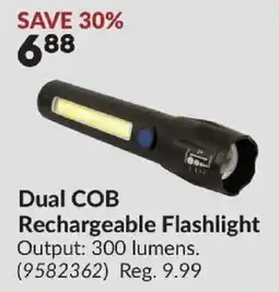 Princess Auto Dual COB Rechargeable Flashlight offer