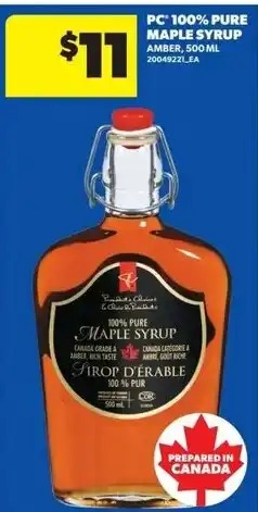 Real Canadian Superstore PC 100% pure maple syrup offer