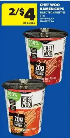 Real Canadian Superstore Chef Woo ramen cups selected varieties offer