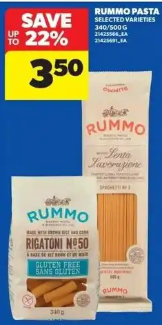 Real Canadian Superstore Rummo pasta selected varieties offer