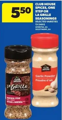 Real Canadian Superstore Club House spices, one step or la grille seasonings selected varieties offer