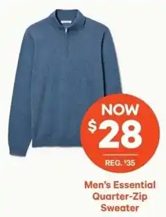 Real Canadian Superstore Men's Essential Quarter-Zip Sweater offer