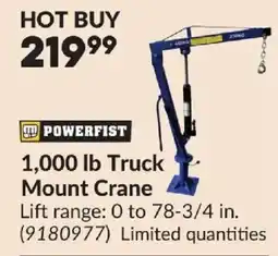 Princess Auto Powerfist 1,000 lb Truck Mount Crane offer