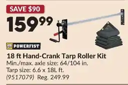 Princess Auto Powerfist 18 ft Hand-Crank Tarp Roller Kit offer