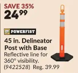 Princess Auto Powerfist 45 in. Delineator Post with Base offer