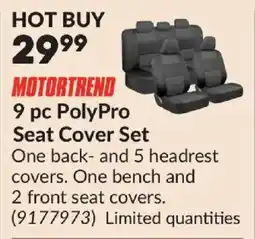 Princess Auto Motortrend 9 pc PolyPro Seat Cover Set offer