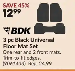 Princess Auto BDK Black Universal Floor Mat Set offer
