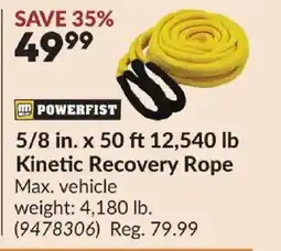 Princess Auto Powerfist kinetic recovery rope offer