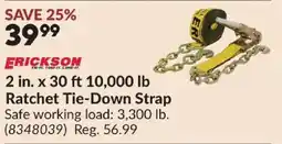 Princess Auto Erickson ratchet tie-down strap offer