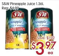 Sunny Food Mart S&W pineapple juice offer