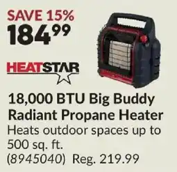 Princess Auto Heatstar 18,000 BTU Big Buddy Radiant Propane Heater offer