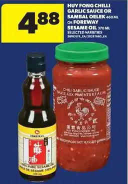 Real Canadian Superstore Huy Fong chili garlic sauce or sambal oelek offer