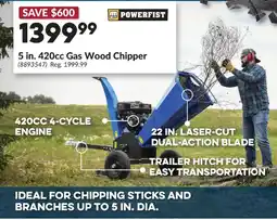 Princess Auto Powerfist 5 in. 420cc Gas Wood Chipper offer