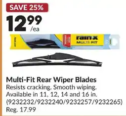 Princess Auto Rain-X Multi-Fit Rear Wiper Blades offer