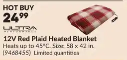 Princess Auto Ultra Performance 12V Red Plaid Heated Blanket offer