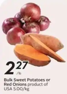 Safeway Bulk Sweet Potatoes or Red Onions offer