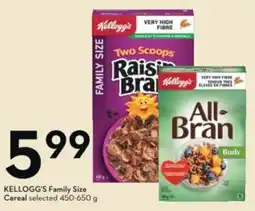 Safeway Kellogg's Family Size Cereal offer
