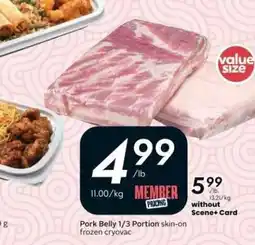 Safeway Pork Belly 1/3 Portion skin-on offer
