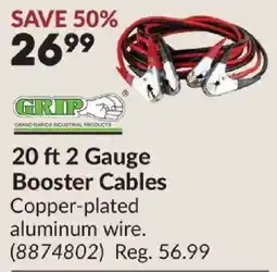 Princess Auto Grip 20 ft 2 Gauge Booster Cables offer