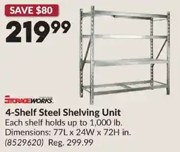 Princess Auto Storageworks 4-Shelf Steel Shelving Unit offer