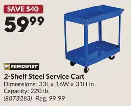 Princess Auto Powerfist 2-shelf steel service cart offer