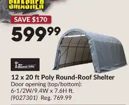 Princess Auto Red Mountain Valley 12 x 20 ft Poly Round-Roof Shelter offer