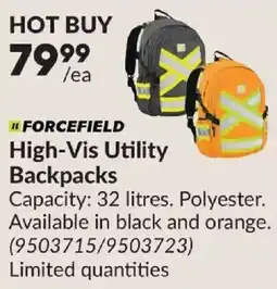 Princess Auto Forcefield High-Vis Utility Backpacks offer