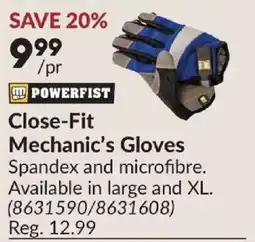 Princess Auto Powerfist close-fit mechanic's gloves offer