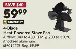 Princess Auto Powerfist 4-Blade Heat-Powered Stove Fan offer