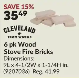 Princess Auto Cleveland Iron Works 6 pk Wood Stove Fire Bricks offer