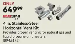 Princess Auto Heatstar 4 in. Stainless-Steel Horizontal Vent Kit offer