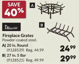 Princess Auto Red Mountain Valley Fireplace Grates offer