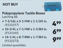 Princess Auto Black Talon polypropylene tackle boxes offer