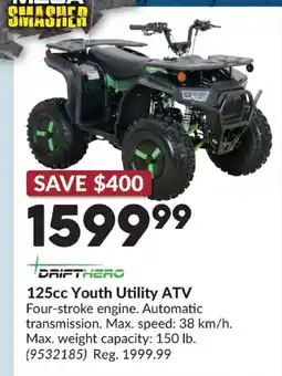 Princess Auto DriftHero 125cc Youth Utility ATV offer